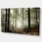 Designart - Light in Dense Fall Forest with Fog - Landscape Art Print Canvas